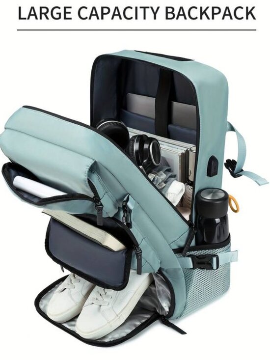 Large Capacity Laptop Backpack with Shoe Compartment, Multi-Functional Travel main image 7